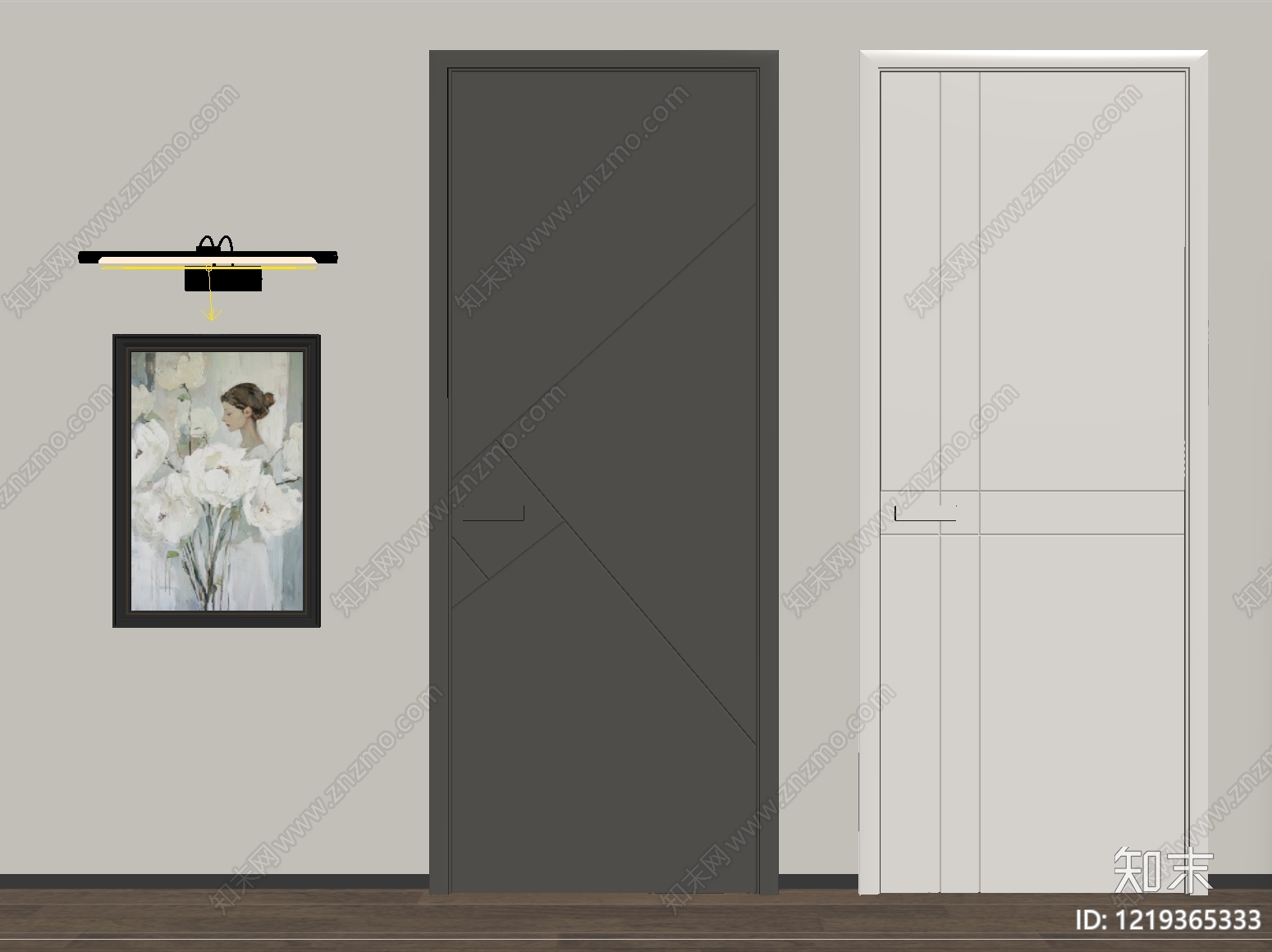 现代简约单开门SU模型下载【ID:1219365333】