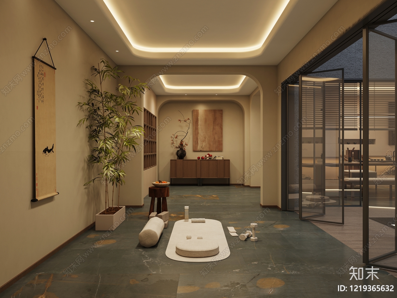 新中式茶室3D模型下载【ID:1219365632】