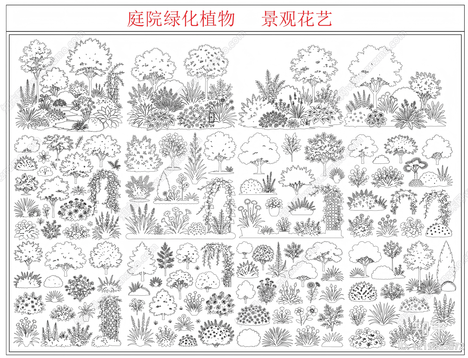 中庭绿化CAD图纸