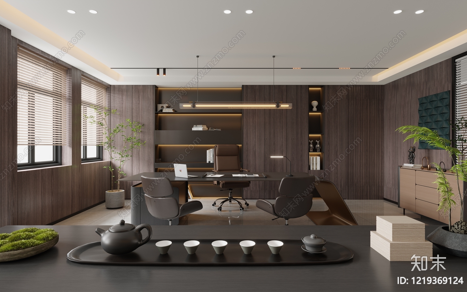 现代简约经理办公室3D模型下载【ID:1219369124】