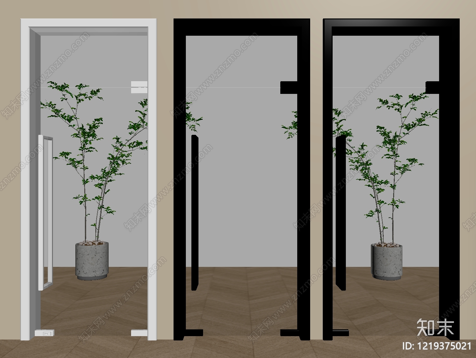 极简单开门SU模型下载【ID:1219375021】
