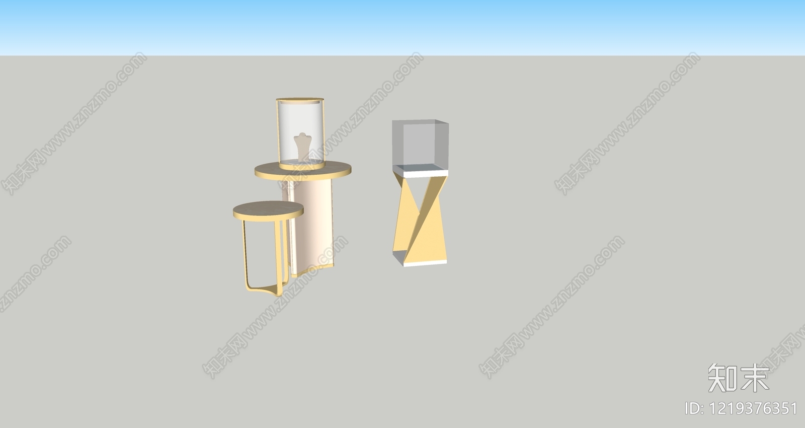 现代简约文创展台SU模型下载【ID:1219376351】