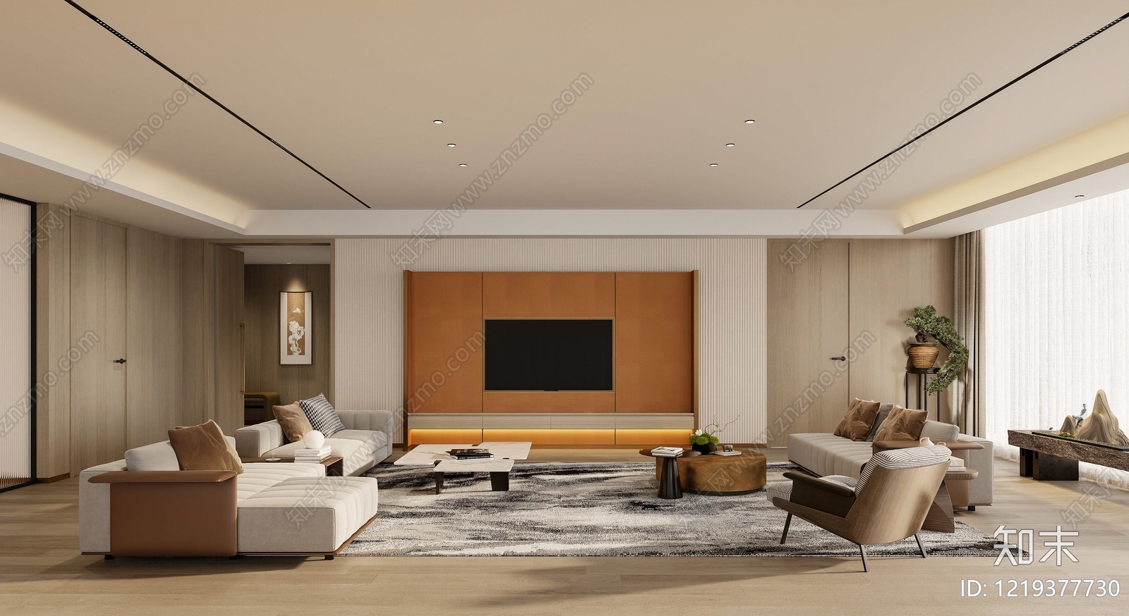 新中式酒店3D模型下载【ID:1219377730】