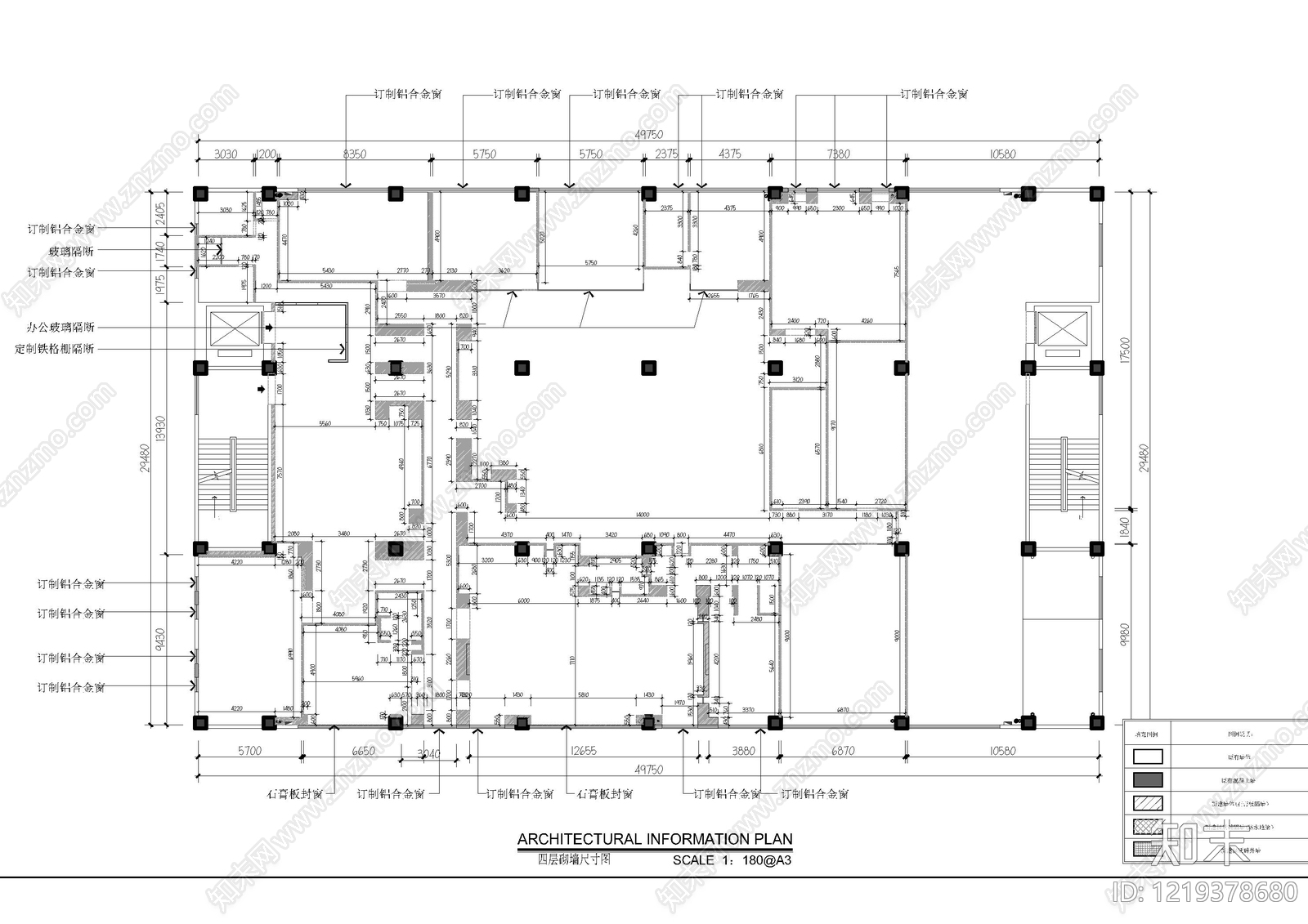 整体办公空间cad施工图下载【ID:1219378680】