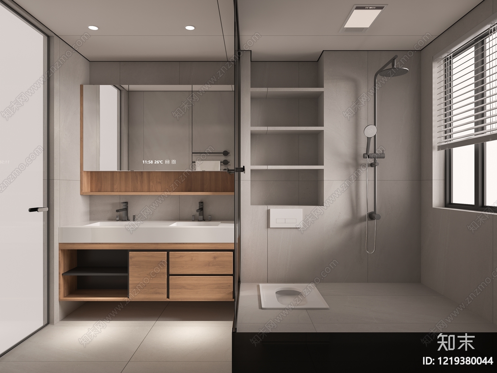 极简卫生间3D模型下载【ID:1219380044】