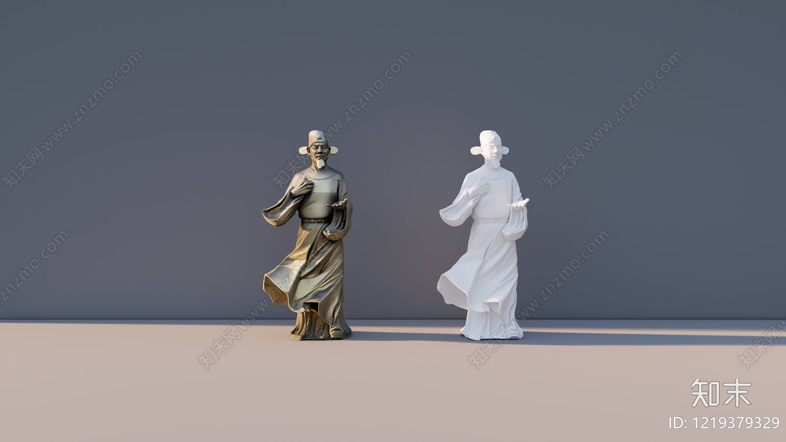 新中式雕塑摆件SU模型下载【ID:1219379329】