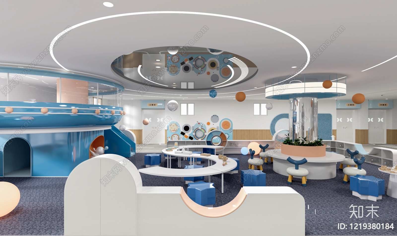 现代童趣风幼儿园3D模型下载【ID:1219380184】