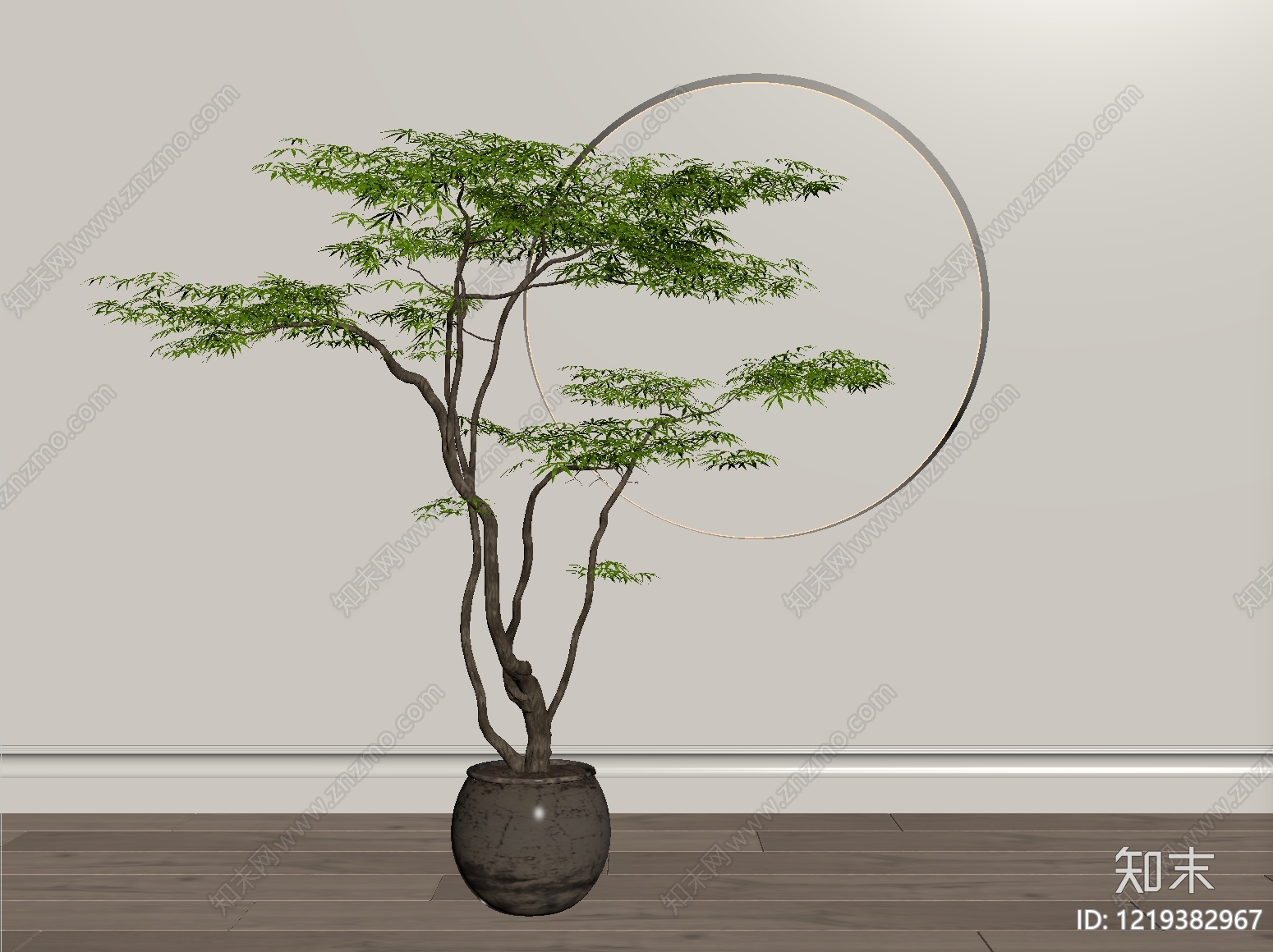 新中式盆栽SU模型下载【ID:1219382967】