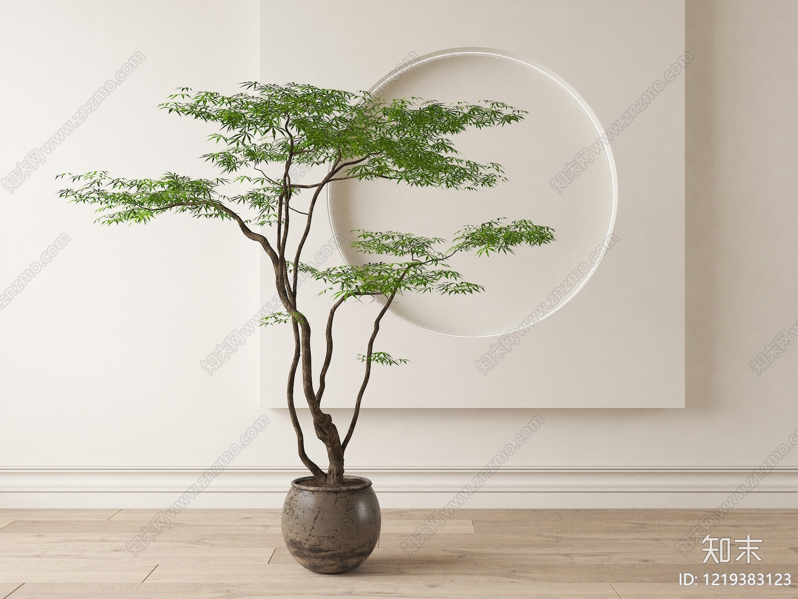 禅意盆景3D模型下载【ID:1219383123】