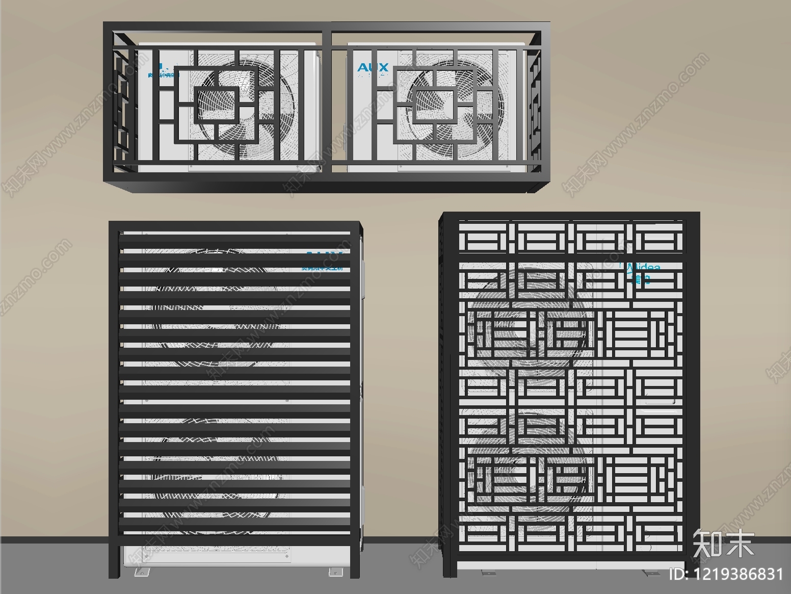 新中式空调SU模型下载【ID:1219386831】