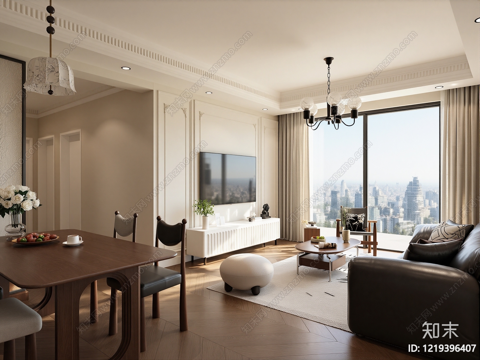 法式复古客餐厅3D模型下载【ID:1219396407】