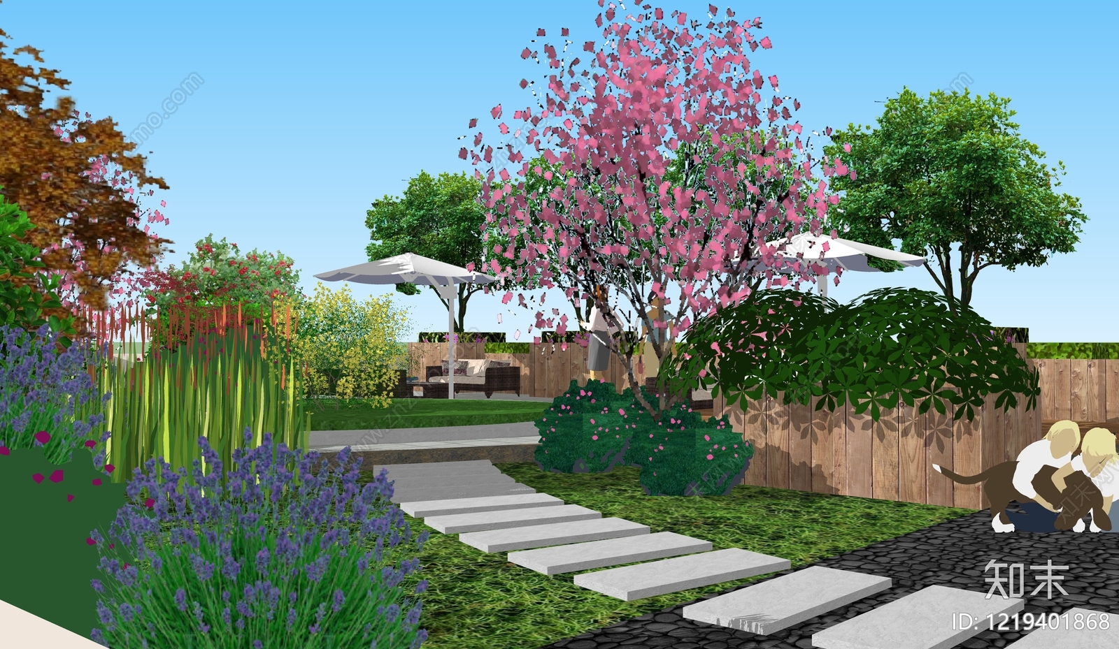 现代主义屋顶花园SU模型下载【ID:1219401868】