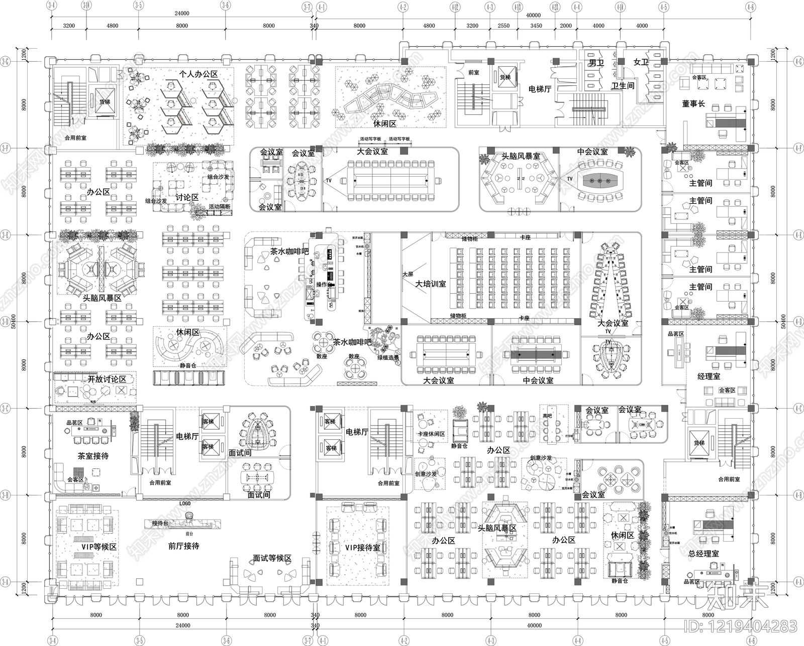 整体办公空间CAD图纸