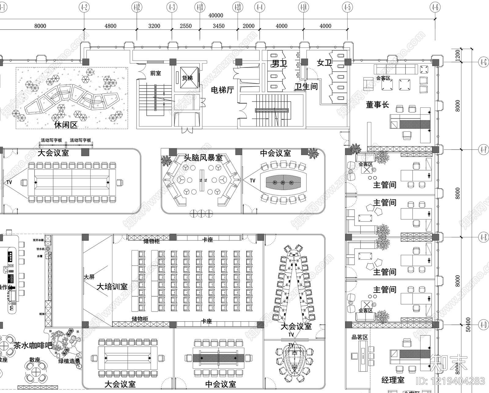 整体办公空间cad施工图下载【ID:1219404283】
