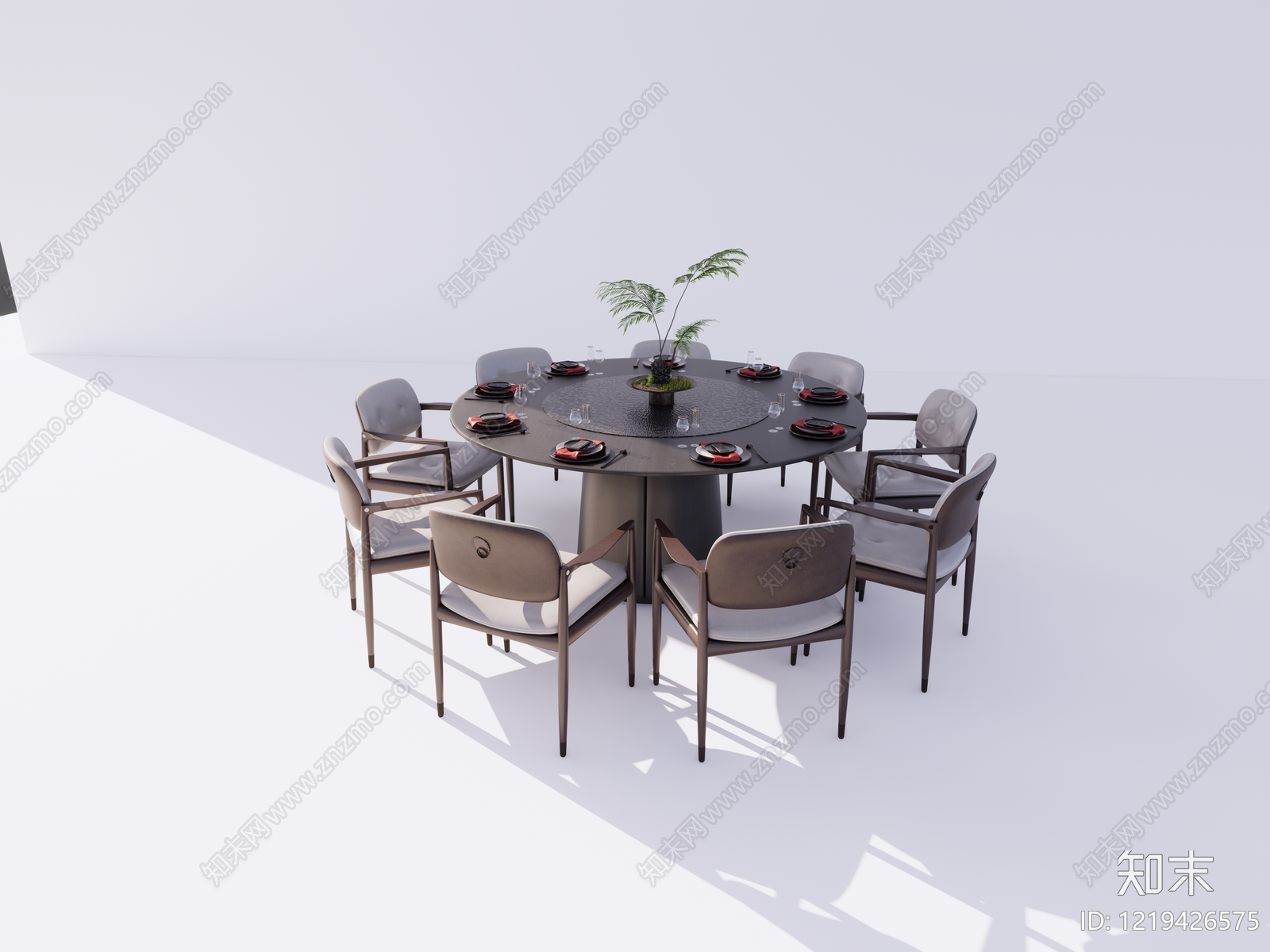 新中式餐桌椅SU模型下载【ID:1219426575】