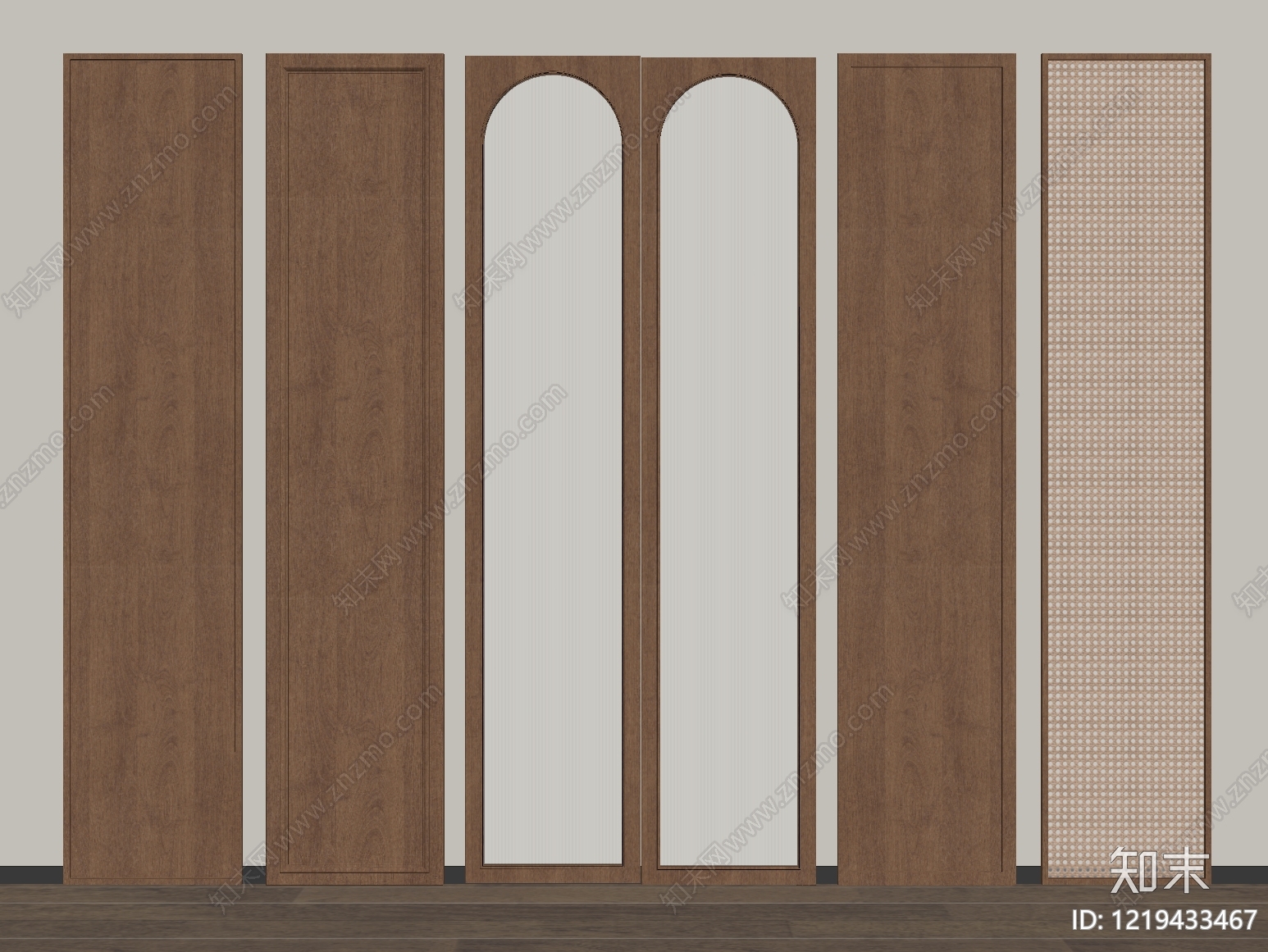 中古风衣柜门板藤编门板SU模型下载【ID:1219433467】