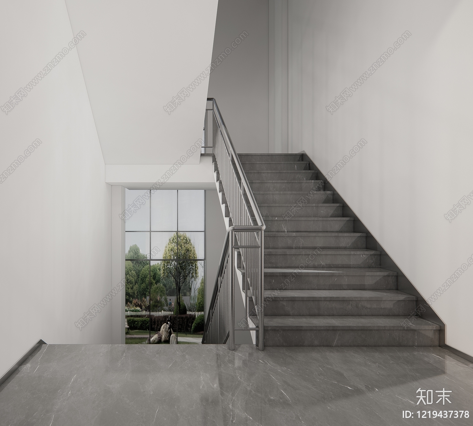 极简主义楼梯间SU模型草图