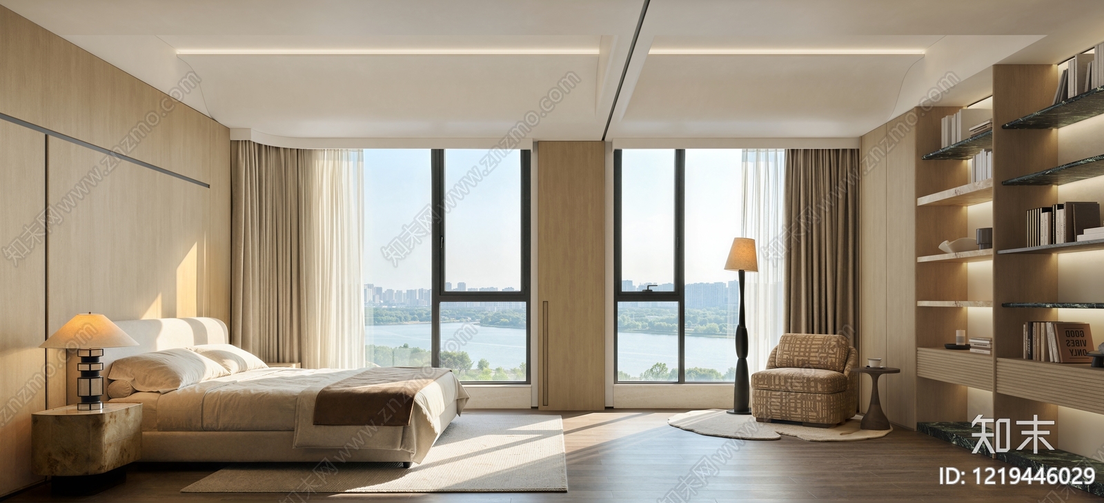 现代简约家居卧室3D模型下载【ID:1219446029】