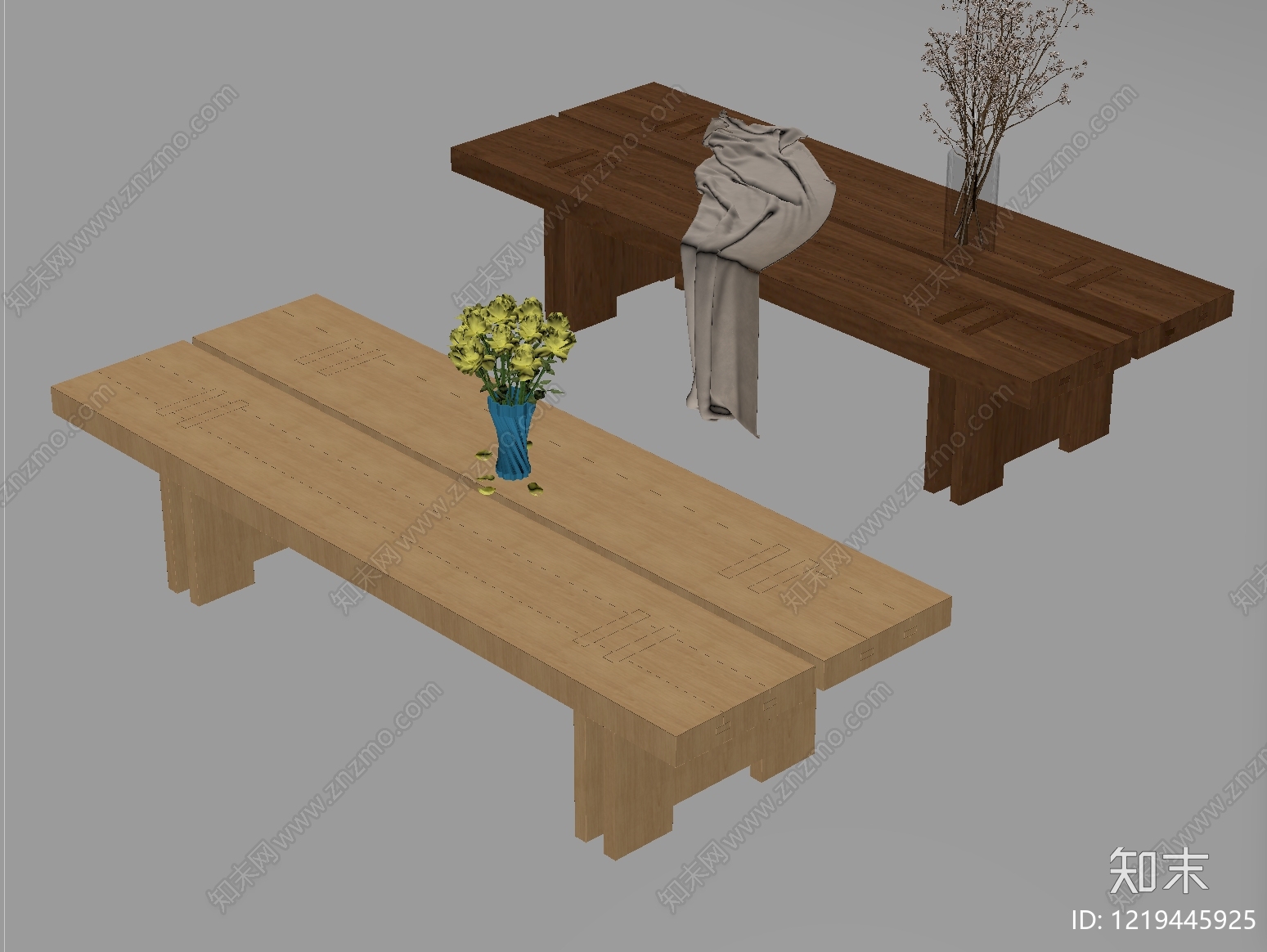 原木风茶几SU模型下载【ID:1219445925】