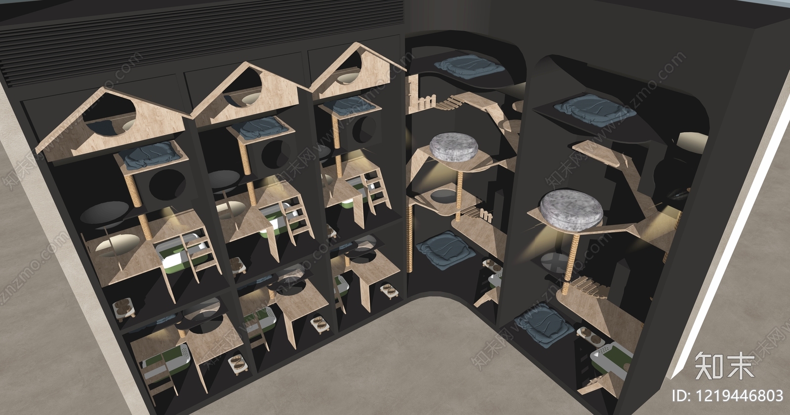 北欧风宠物店SU模型下载【ID:1219446803】