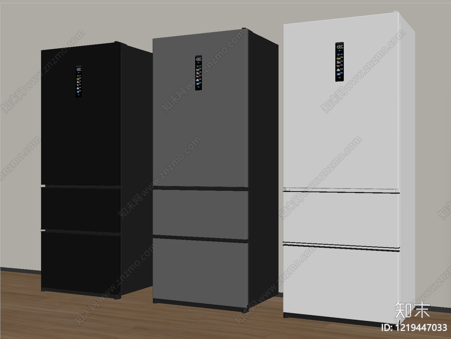 现代简约冰箱SU模型下载【ID:1219447033】