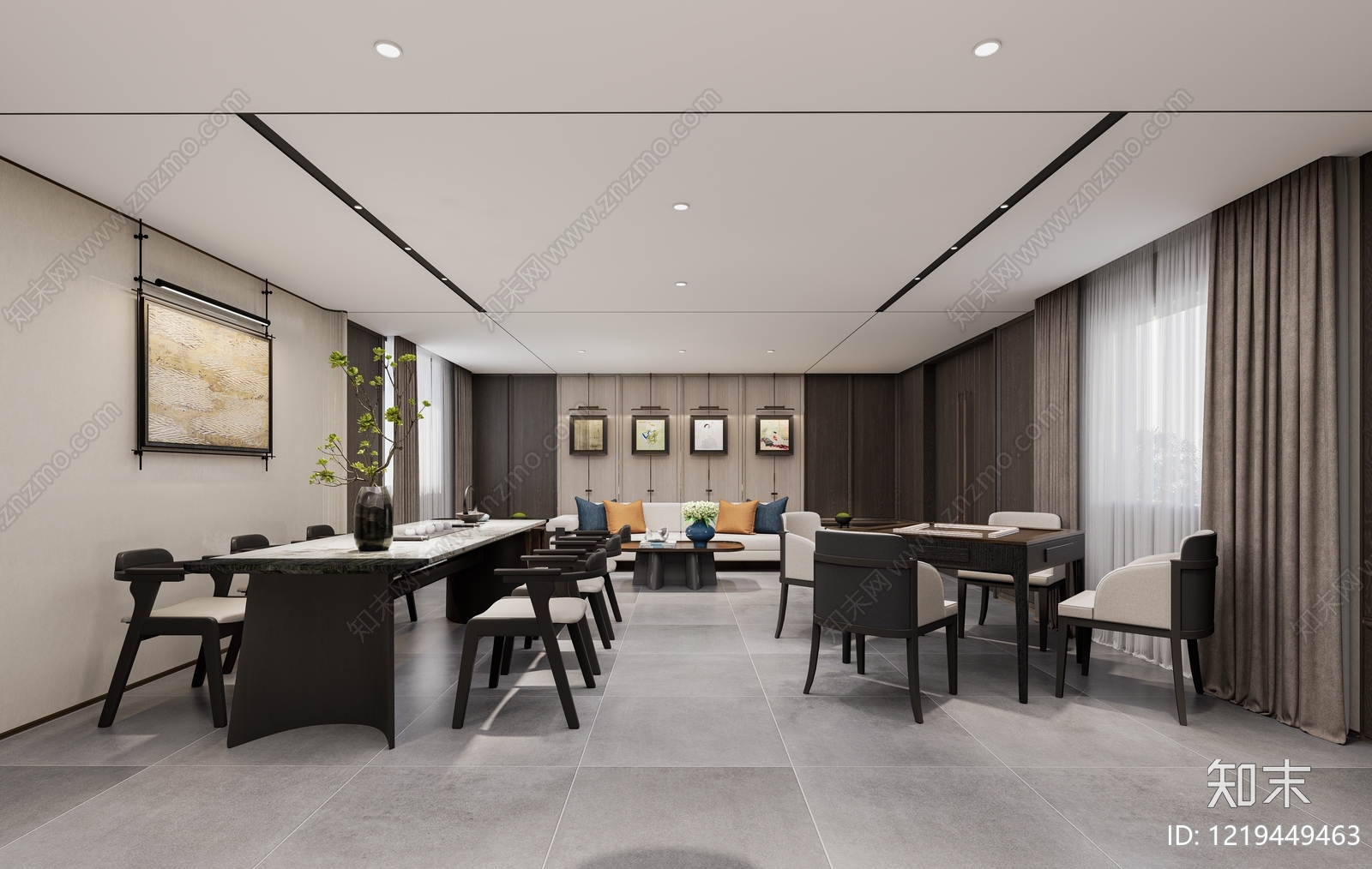 新中式包厢SU模型下载【ID:1219449463】