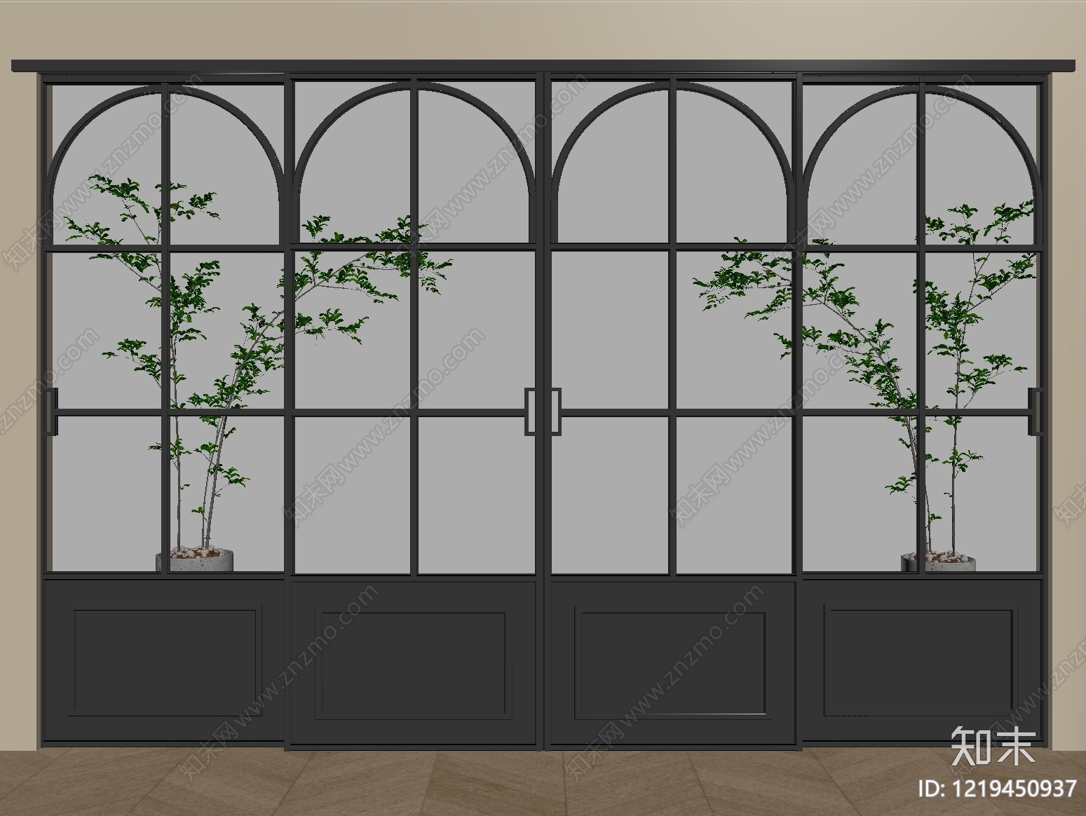 法式推拉门SU模型下载【ID:1219450937】