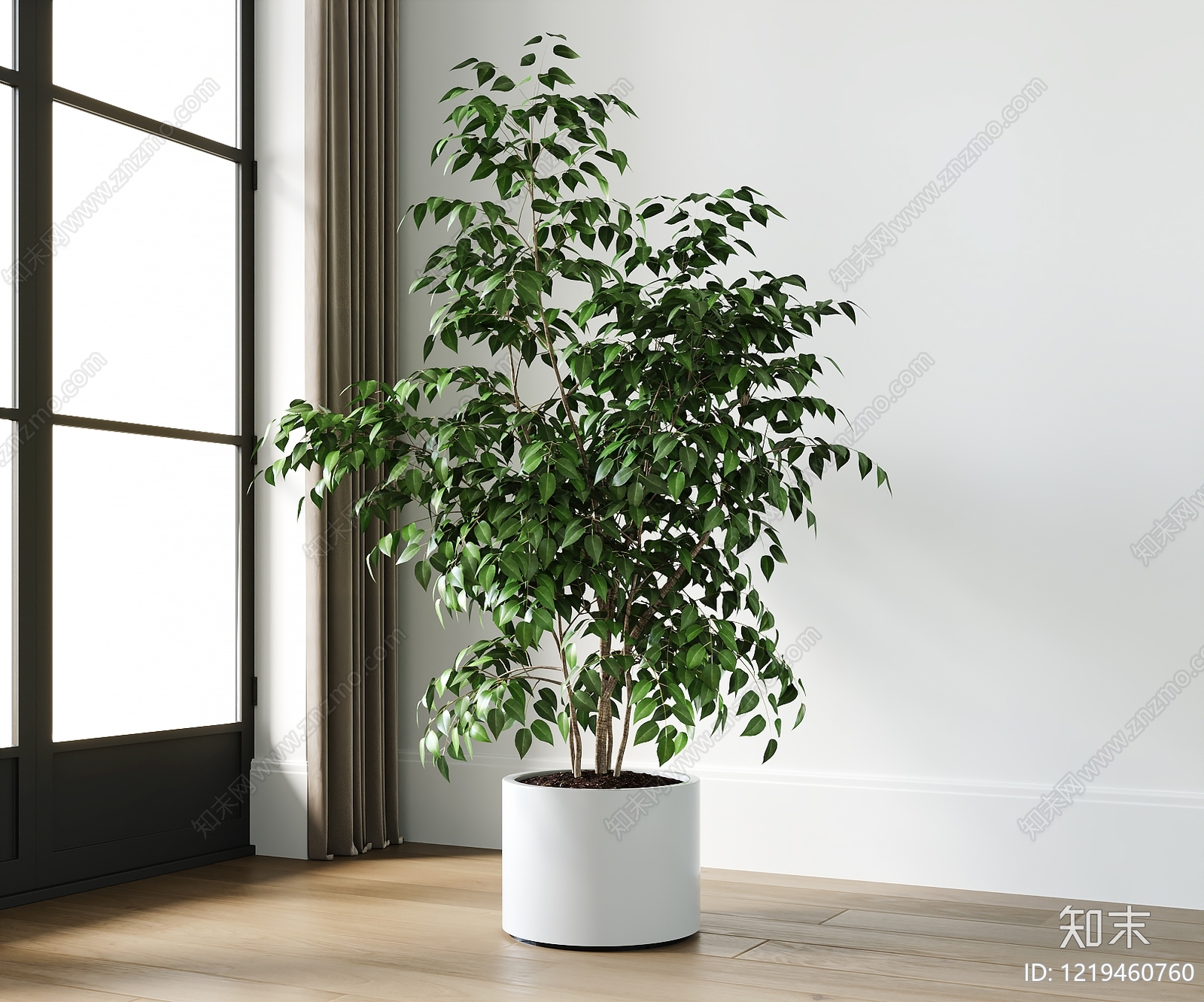 现代简约盆栽SU模型下载【ID:1219460760】