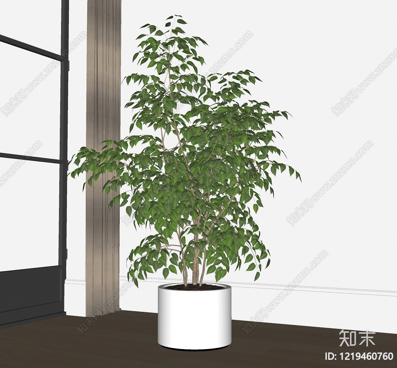 现代简约盆栽SU模型下载【ID:1219460760】