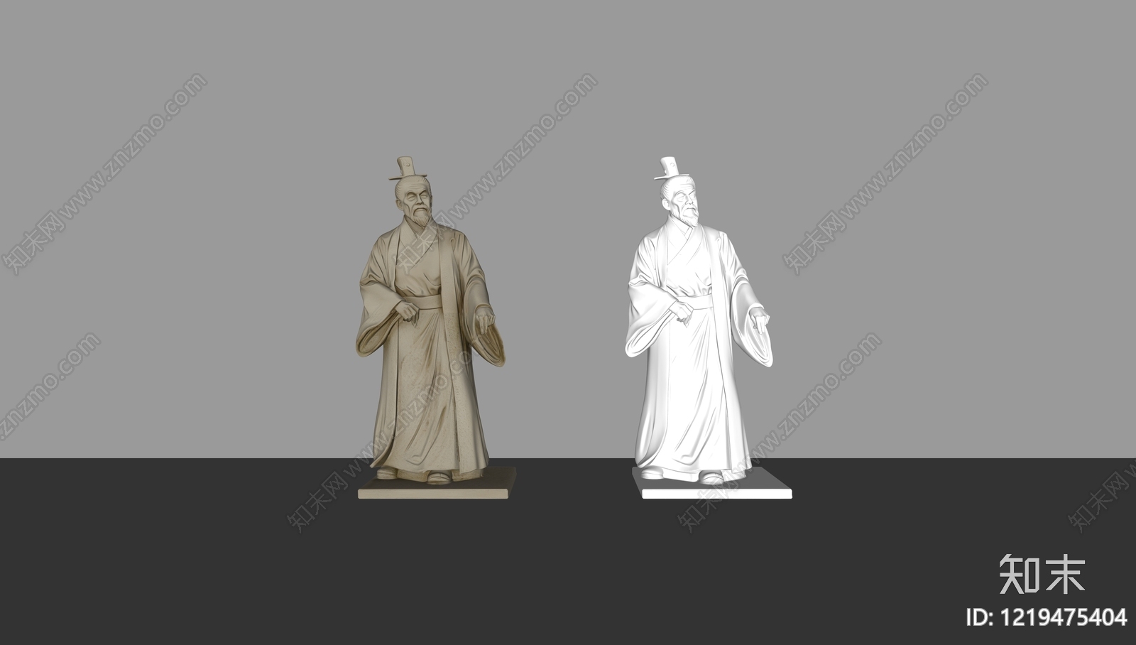 新中式雕塑摆件SU模型下载【ID:1219475404】