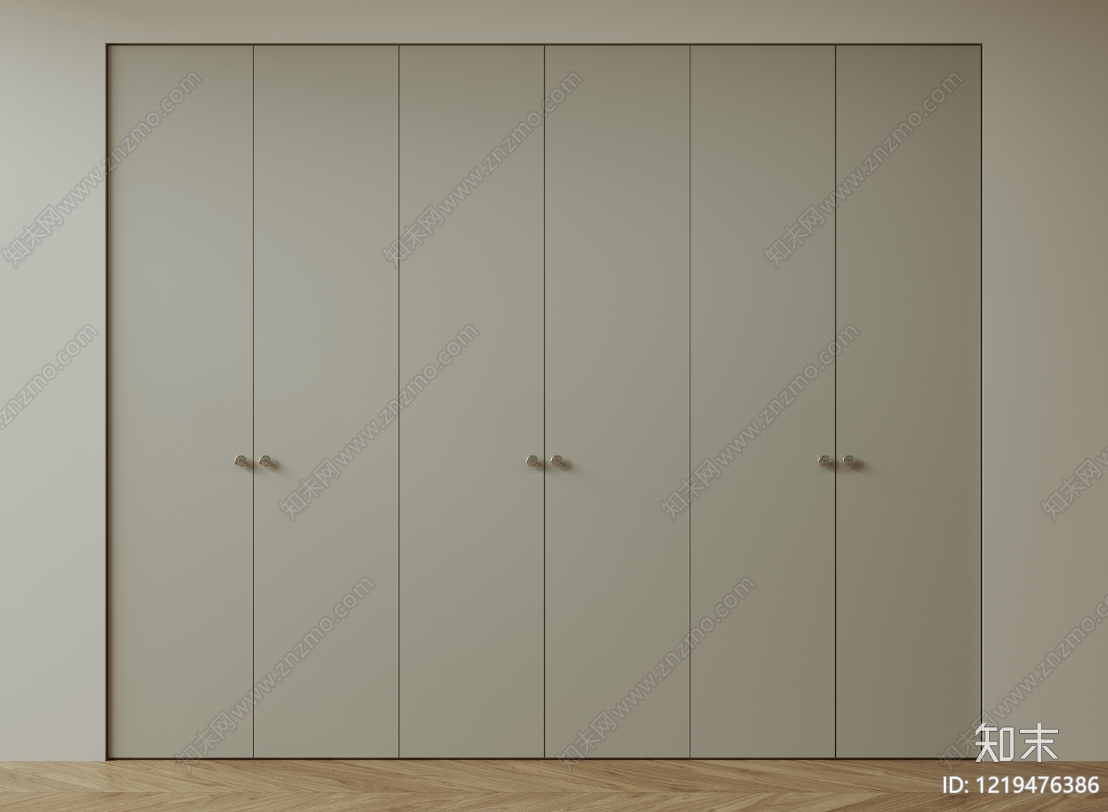 极简衣柜3D模型下载【ID:1219476386】