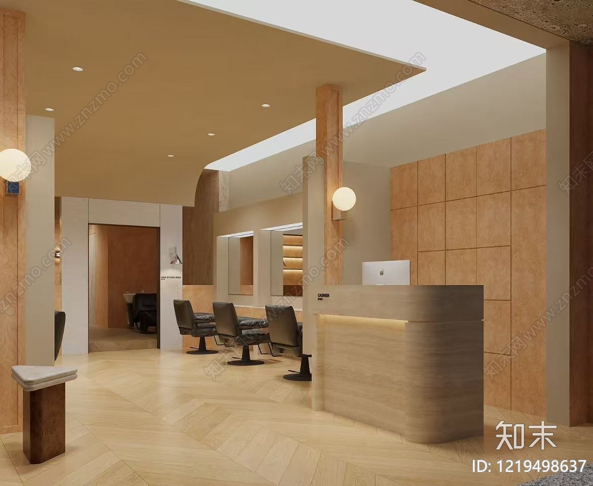 理发店cad施工图下载【ID:1219498637】