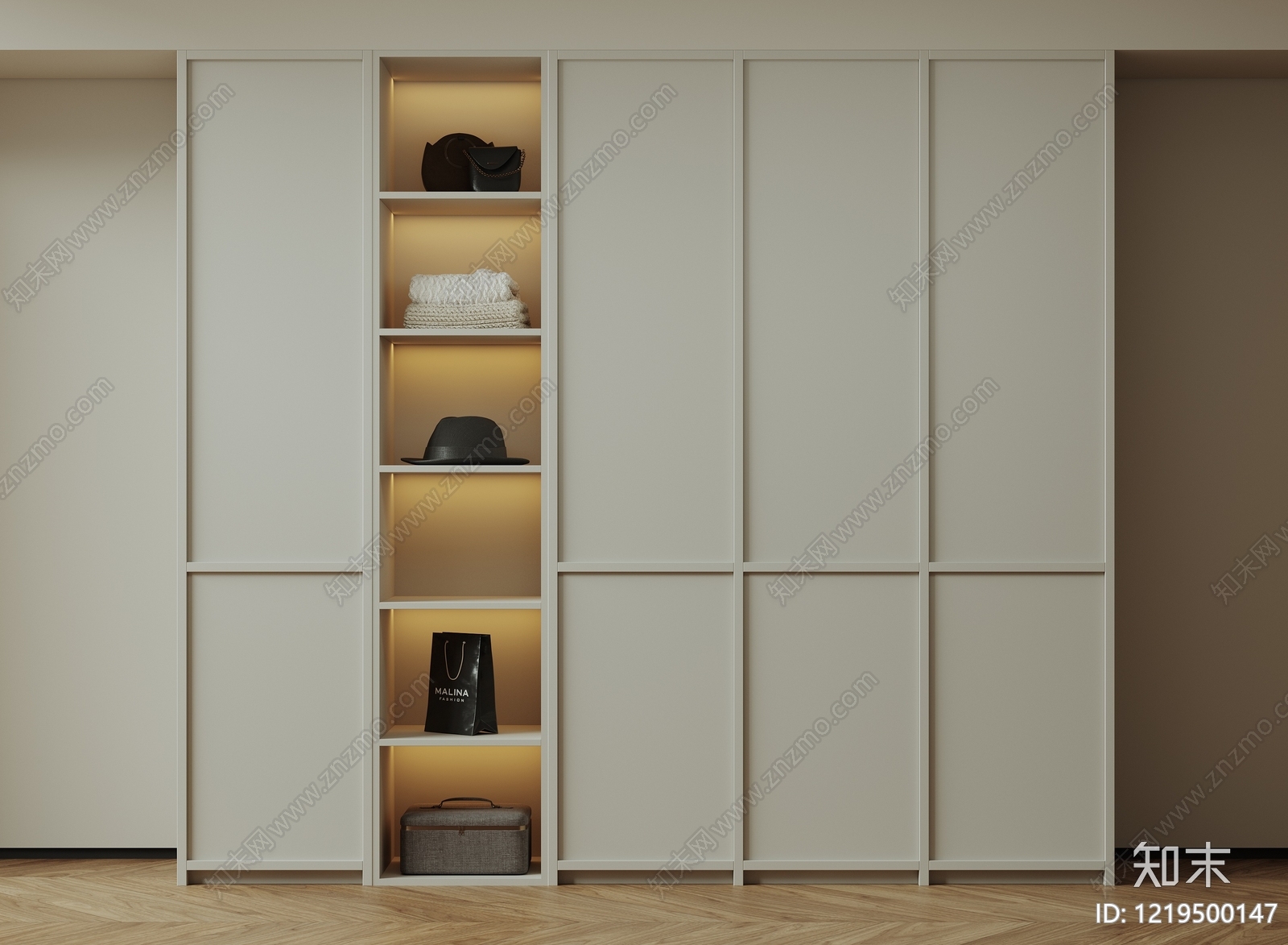 极简衣柜3D模型下载【ID:1219500147】
