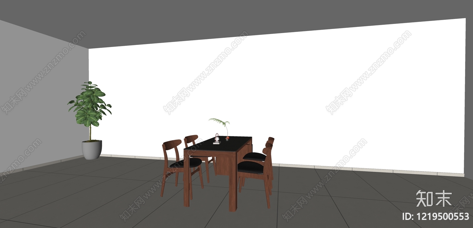 现代简约餐桌椅SU模型下载【ID:1219500553】
