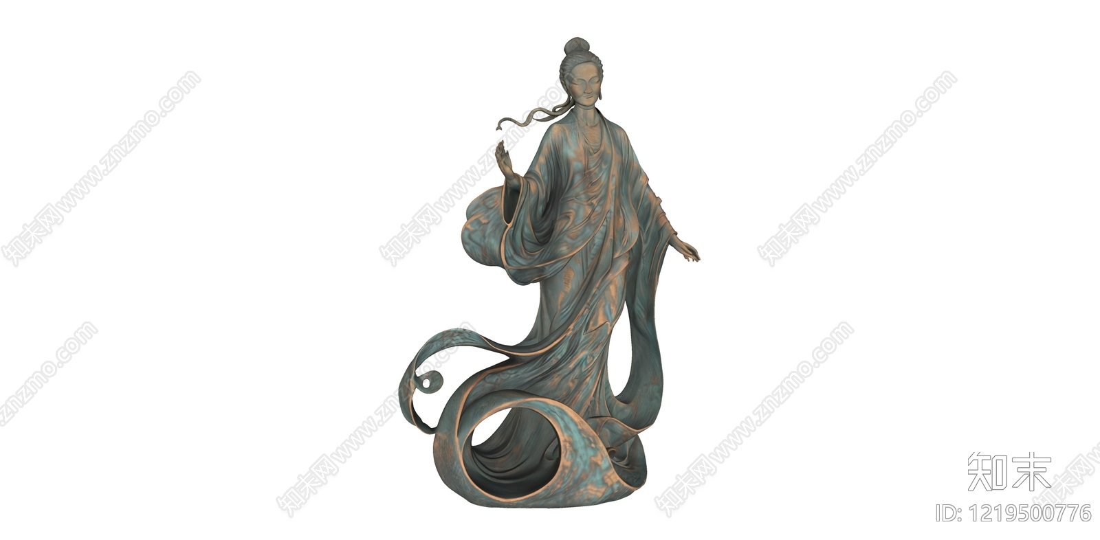 新中式雕塑摆件SU模型下载【ID:1219500776】