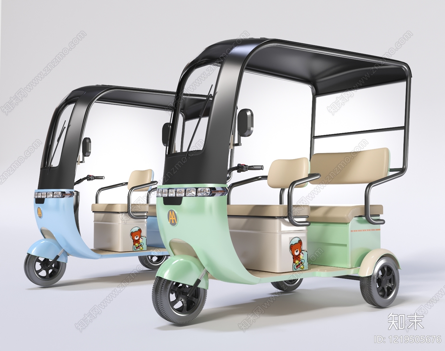 奶油风摩托车3D模型渲染效果图