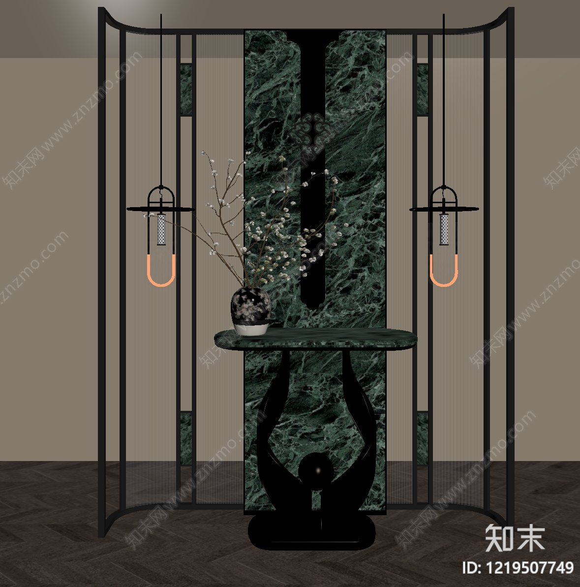 新中式隔断SU模型下载【ID:1219507749】