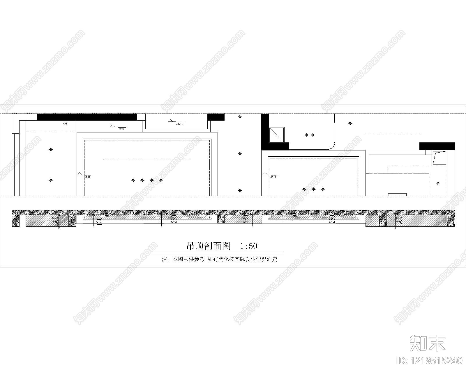 小户型平层cad施工图下载【ID:1219515240】