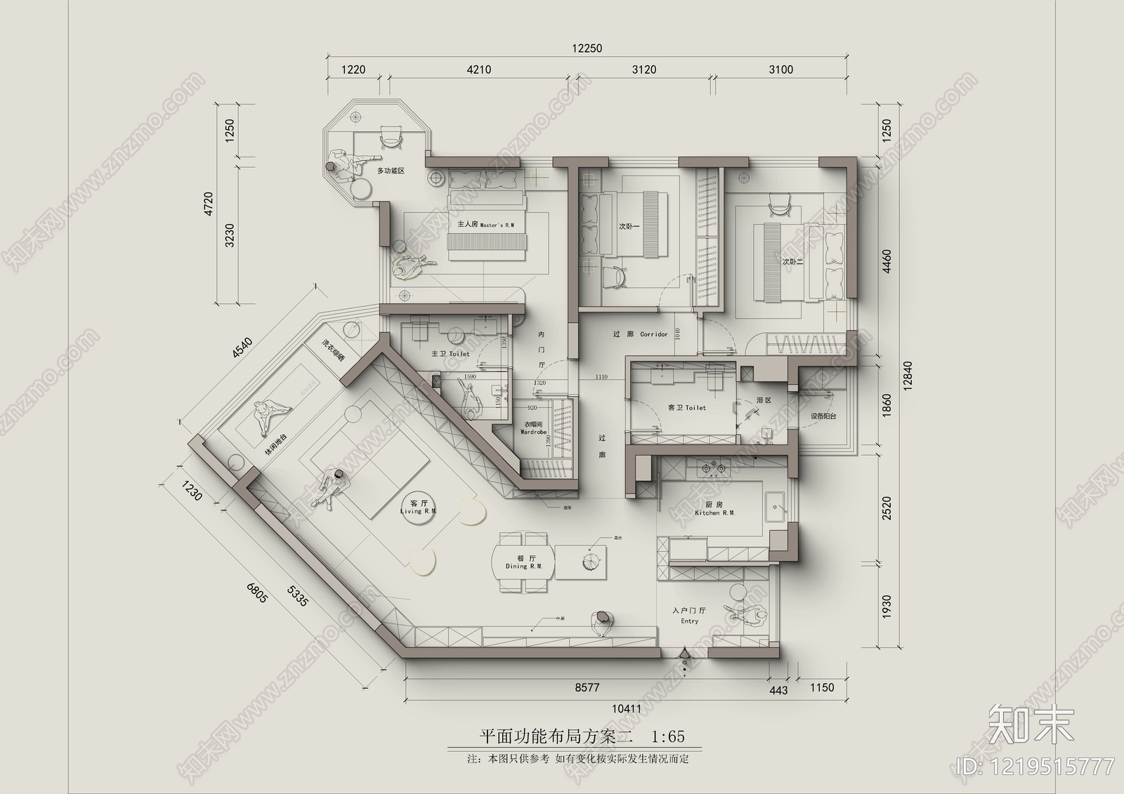 大平层cad施工图下载【ID:1219515777】