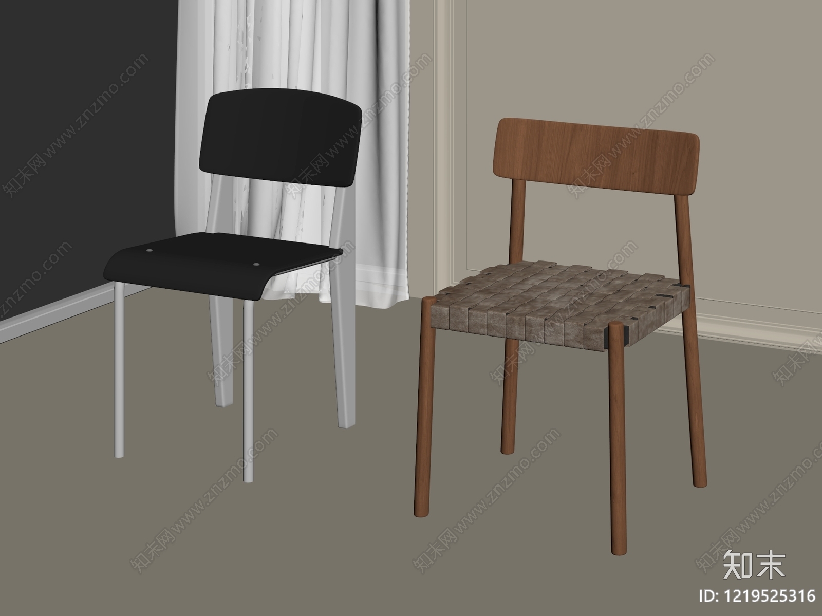 北欧餐椅SU模型下载【ID:1219525316】