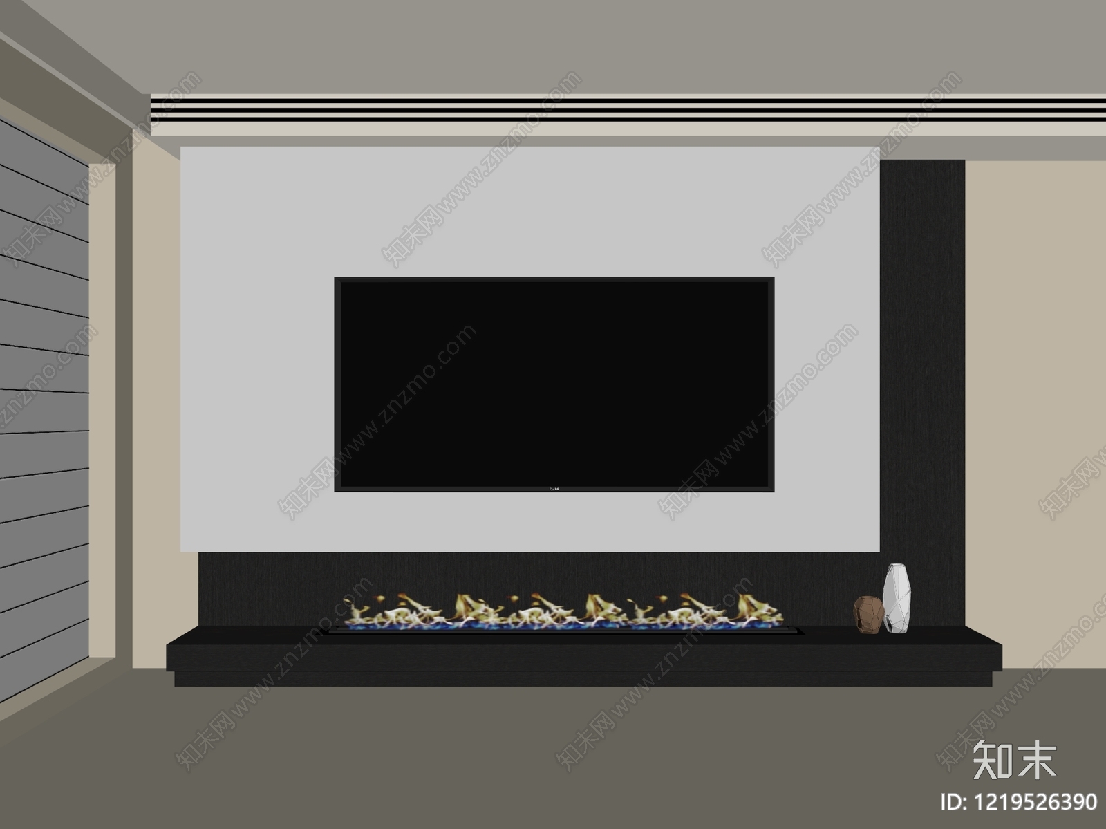 极简主义背景墙SU模型下载【ID:1219526390】