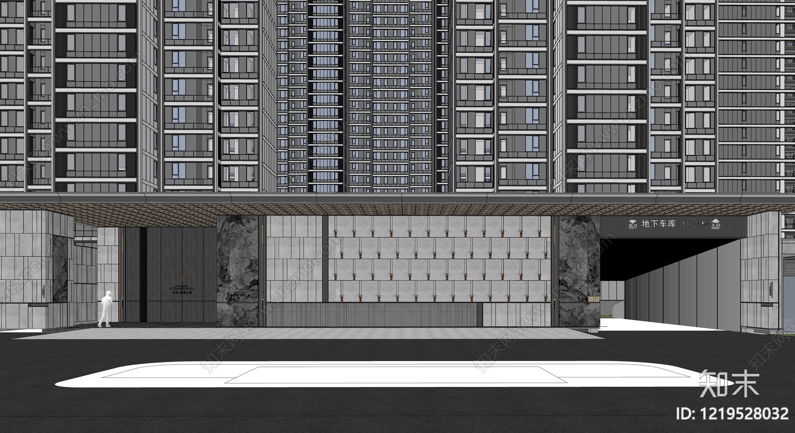 现代主义小区景观SU模型下载【ID:1219528032】