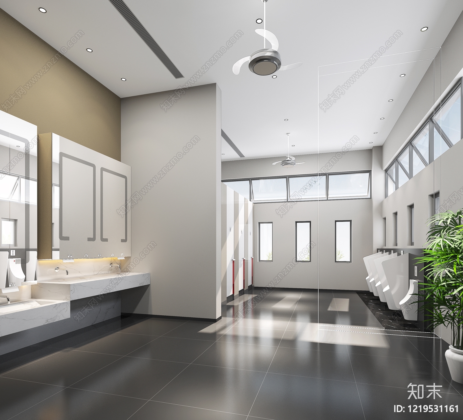 极简主义公共卫生间3D模型下载【ID:1219531161】