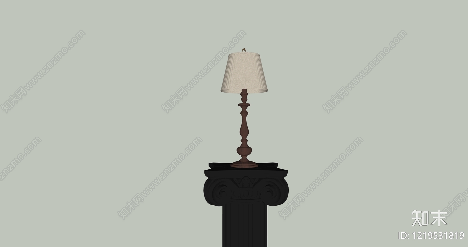 欧式台灯3D模型下载【ID:1219531819】