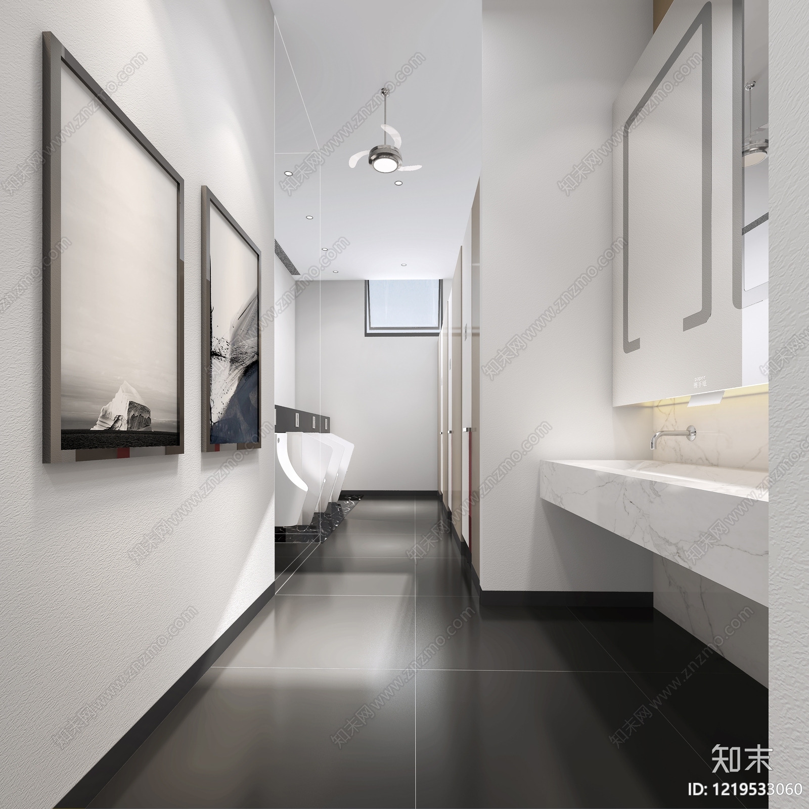 极简公共卫生间3D模型下载【ID:1219533060】