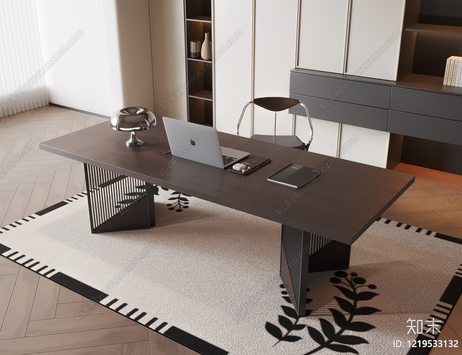 意式极简书房3D模型下载【ID:1219533132】