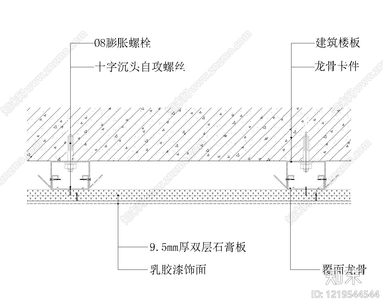 墙面节点详图cad施工图下载【ID:1219544544】