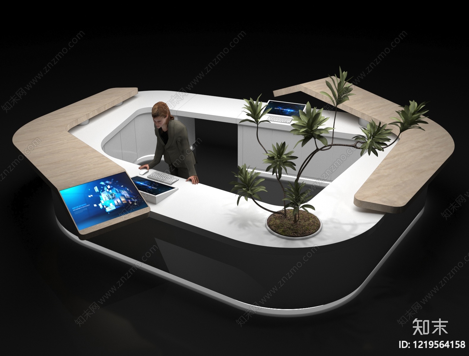 现代简约前台3D模型下载【ID:1219564158】