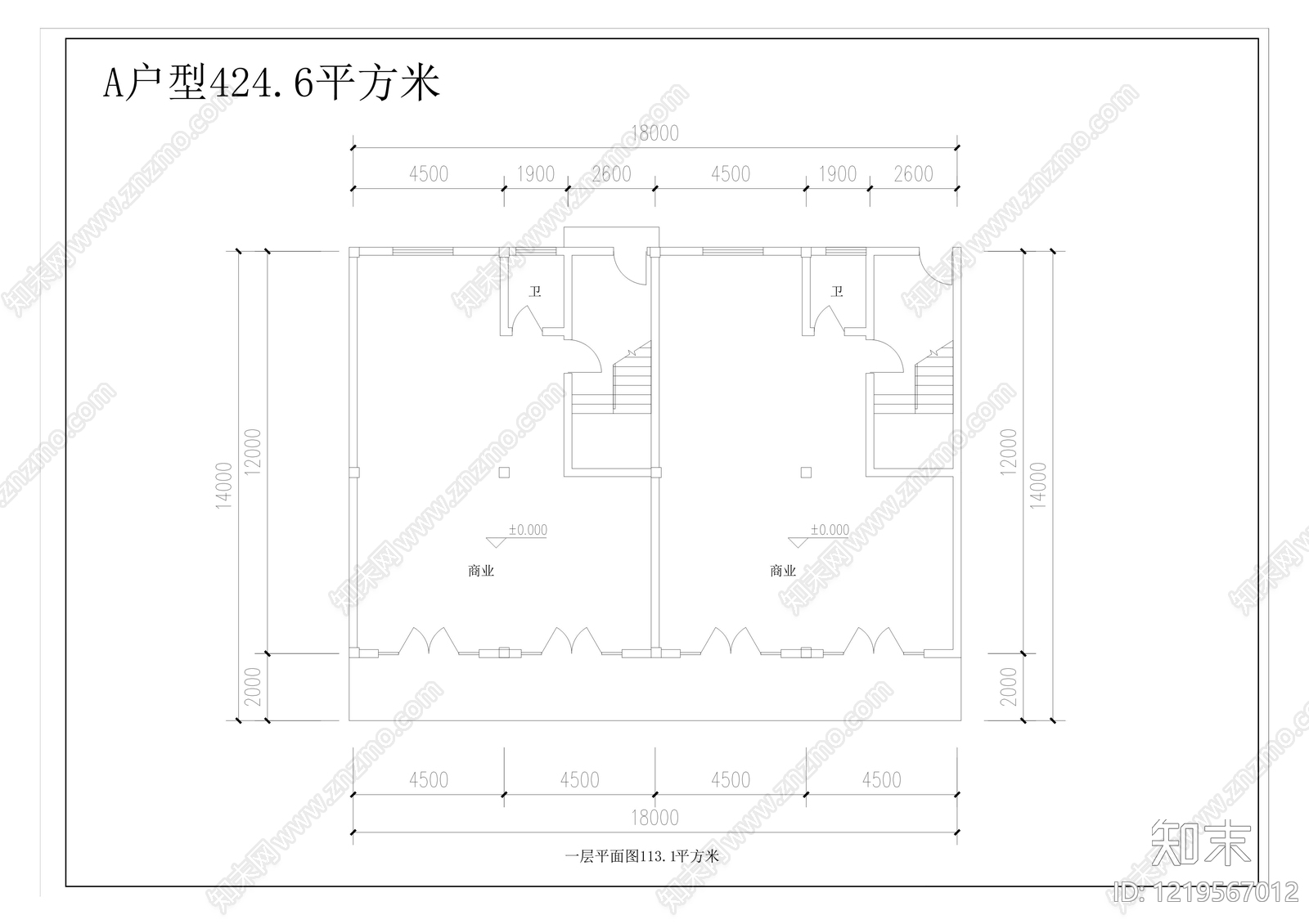 别墅建筑cad施工图下载【ID:1219567012】