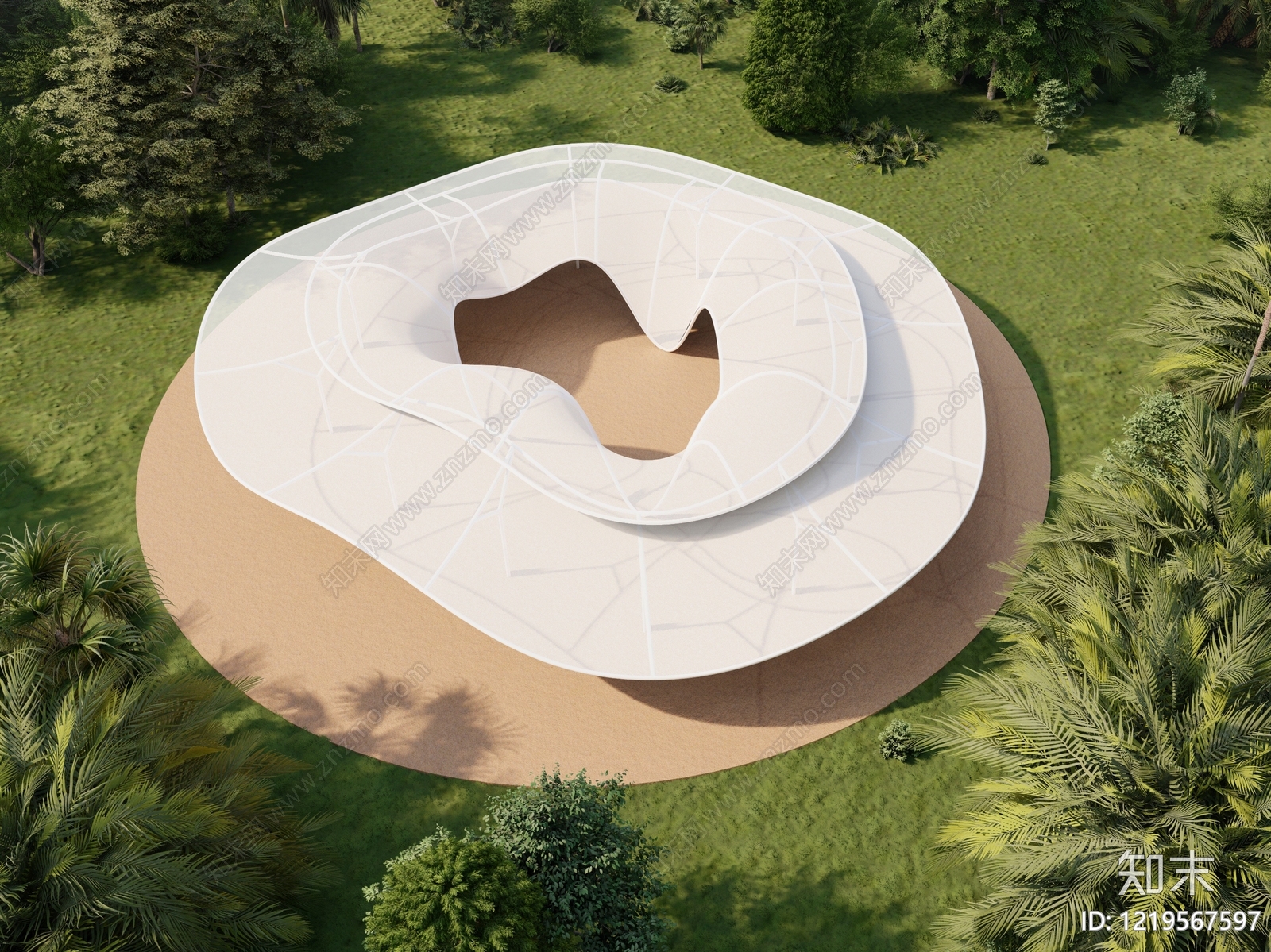 极简主义膜结构3D模型下载【ID:1219567597】